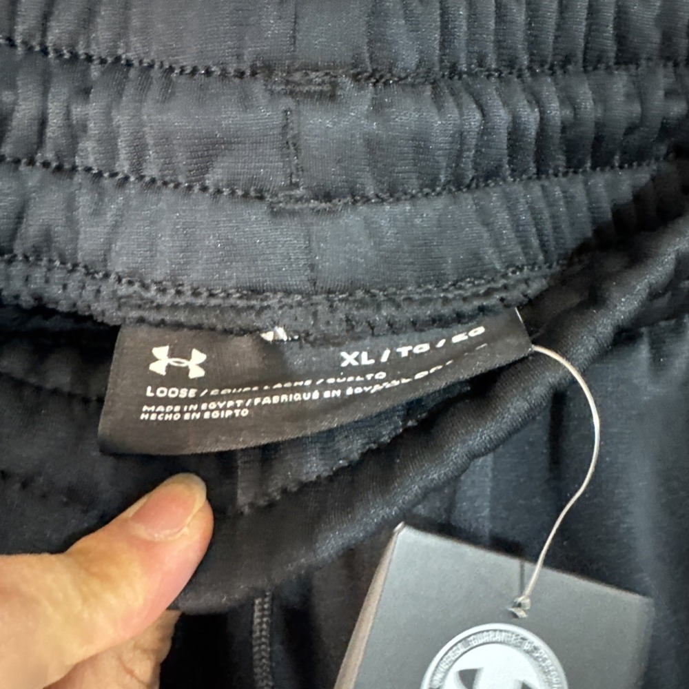 Mens Under Armour Black Elastic Waist Joggers Tappered Size XL NWT‎ #030 - Picture 6 of 10